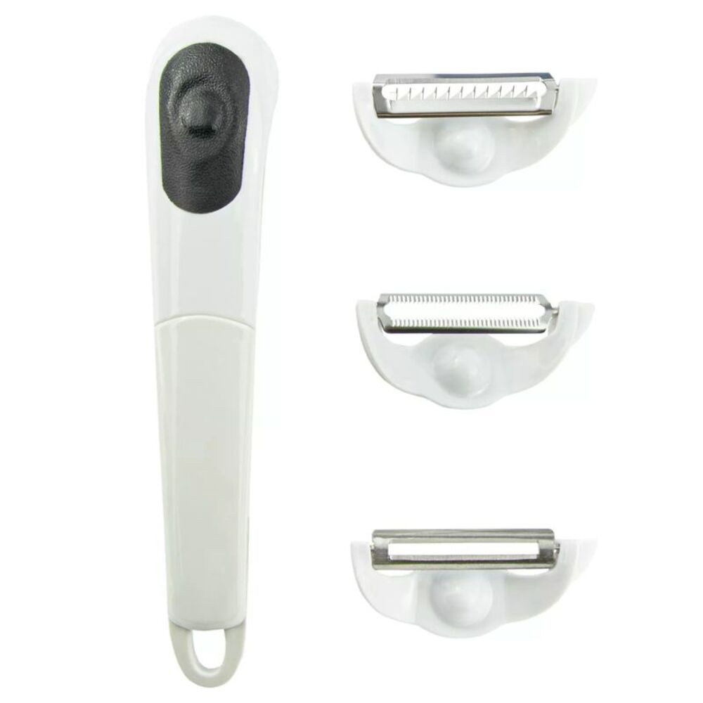 Battery Operated Vegetable and Fruit Peeler with Three Blade Options